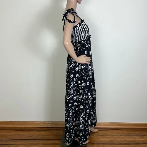 FREE PEOPLE REVOLVE BLACK FLORAL PRINT WIDE-LEG JUMPSUIT - Picture 5 of 11